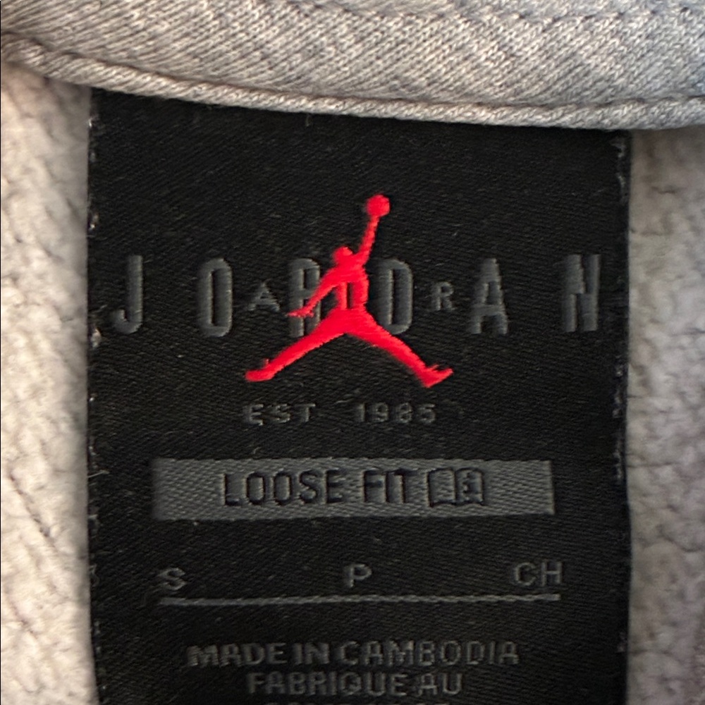 Air Jordan hoodie bleach stained Gray grey long sleeved hooded - Picture 2 of 12